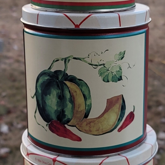 Olive Can Company 3 Pc Canister set. Dated 1994 - Picture 2 of 16